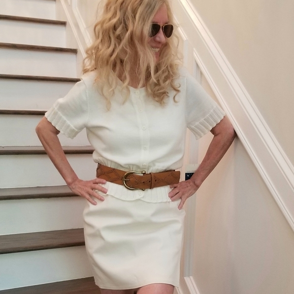 Jennifer Dule and Liz Claiborne Dresses & Skirts - Jennifer Dule Clean, White Denim Mini Skirt & Liz Claiborne Top Small, $55